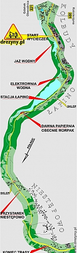 Mapa trasy przejazdu drezynami ręcznymi